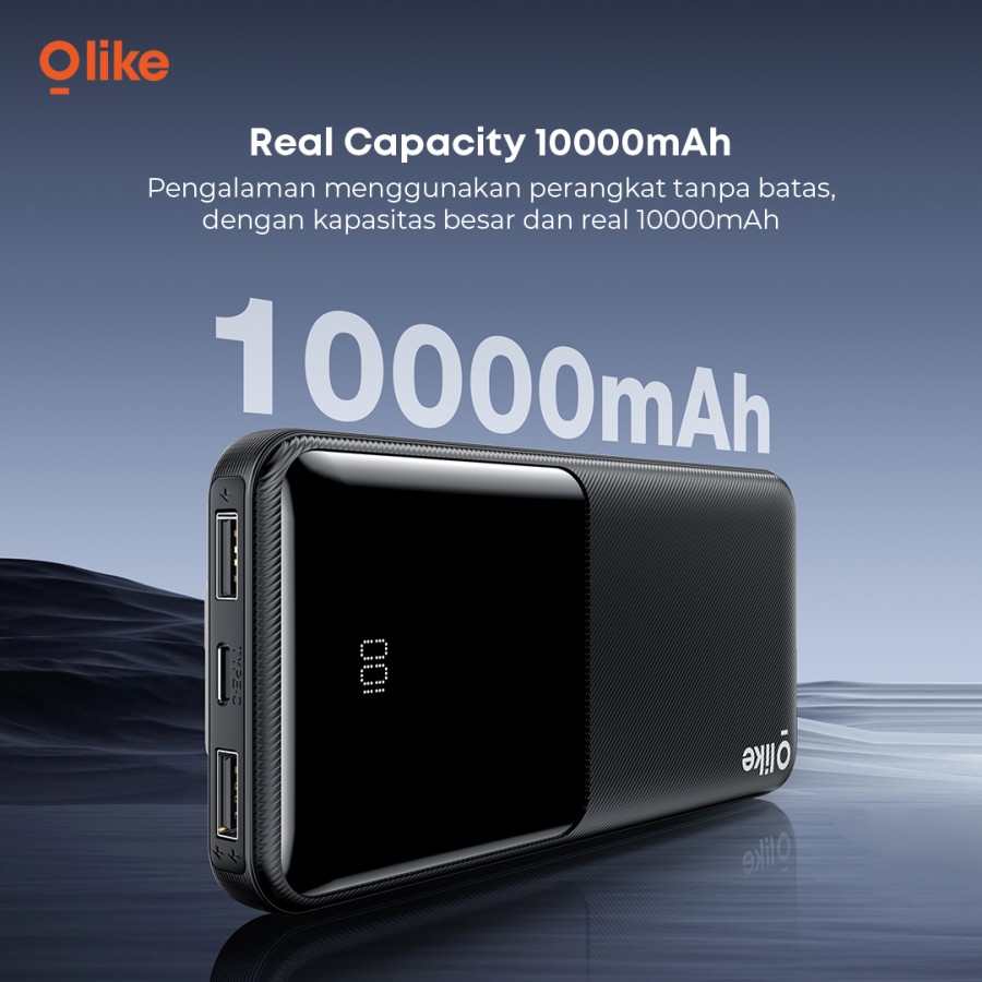 OLIKE Powerbank P107 LED Display Built-In Cables Type-c Lightning 10000mAh