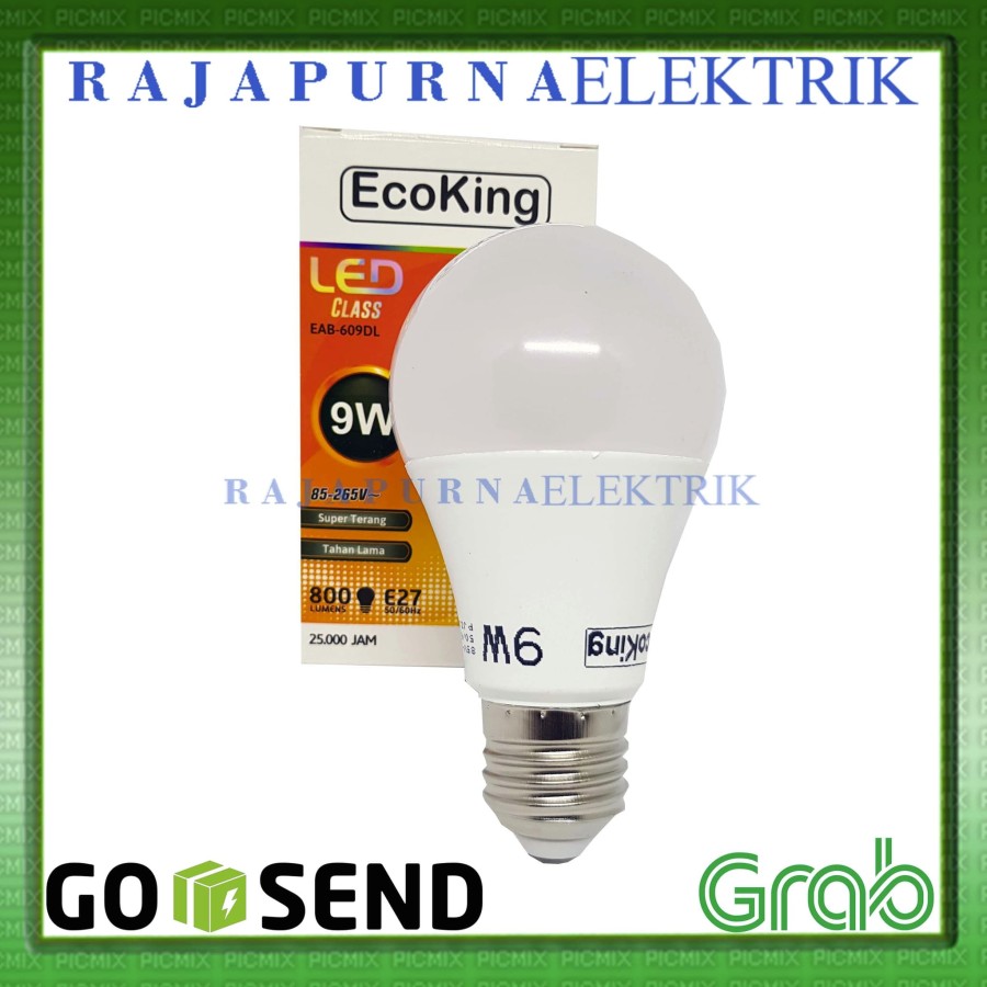 LAMPU LED 9W - 9 watt ECOKING SUPER TERANG - TAHAN LAMA - Putih