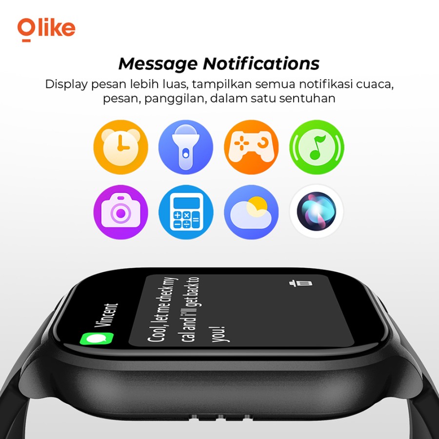Olike W15 Zenith Smartwatch HD 2.01" Jam tangan Bluetooth Call IP68