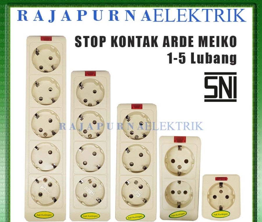 Stop Kontak arde 2 lubang lampu MEIKO SNI
