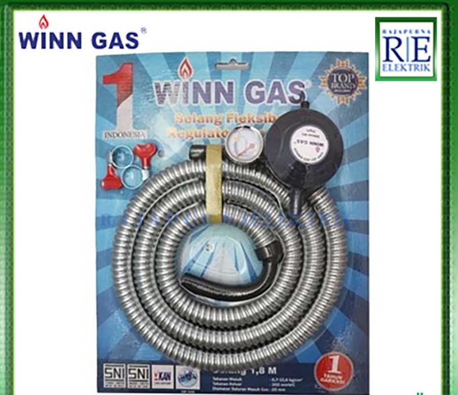 WINN GAS Selang Gas Paket Regulator Meter Tekanan Rendah W298M