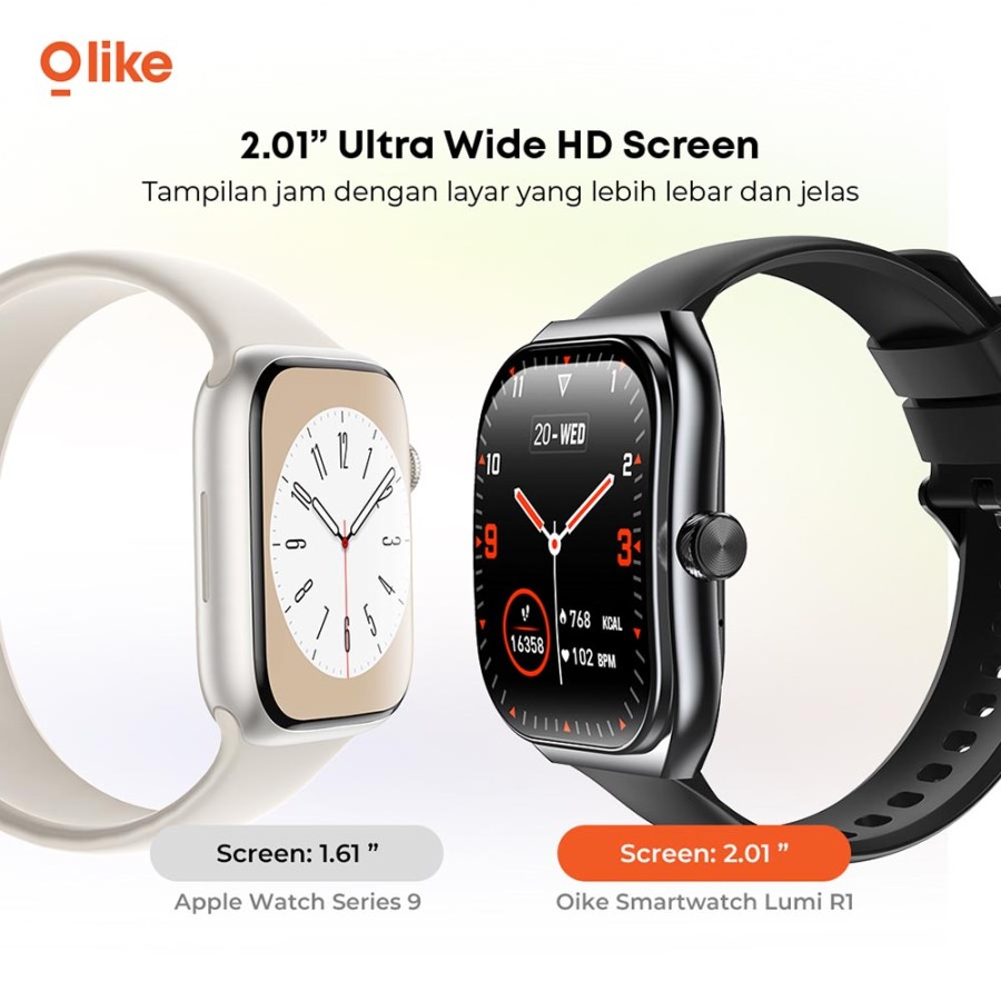 Olike Lumi R1 Smartwatch 2.01" Curved HD Display IP68 Bluetooth Call