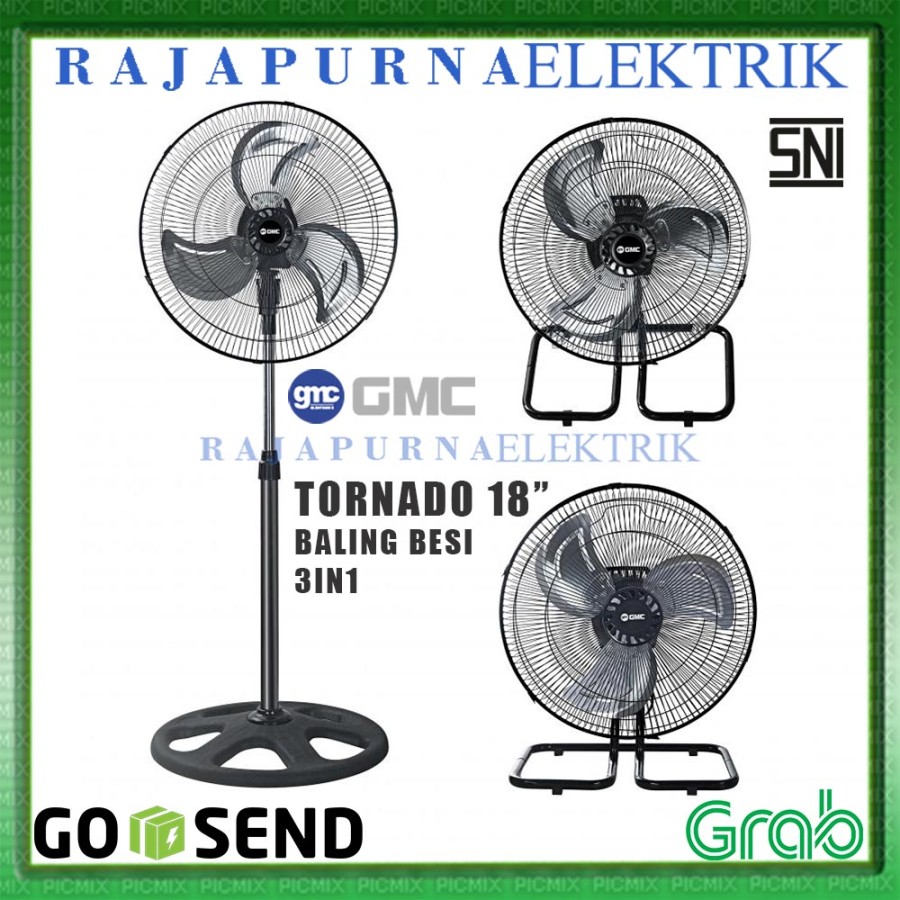 Kipas angin 3 in 1 tornado GMC 18" in industrial fan 3in1 SNI Garansi