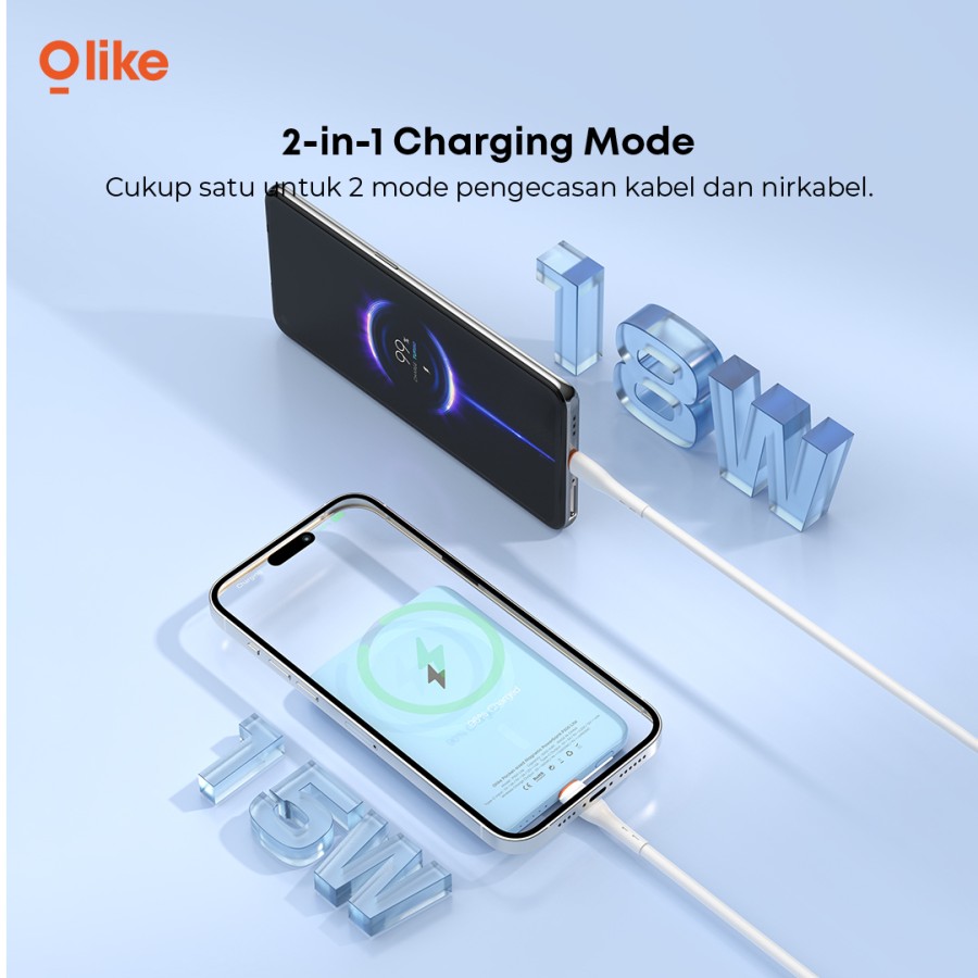 OLIKE Powerbank P300 LITE 5000mAh Magslim Magsafe Wireless Charging Slim 11mm