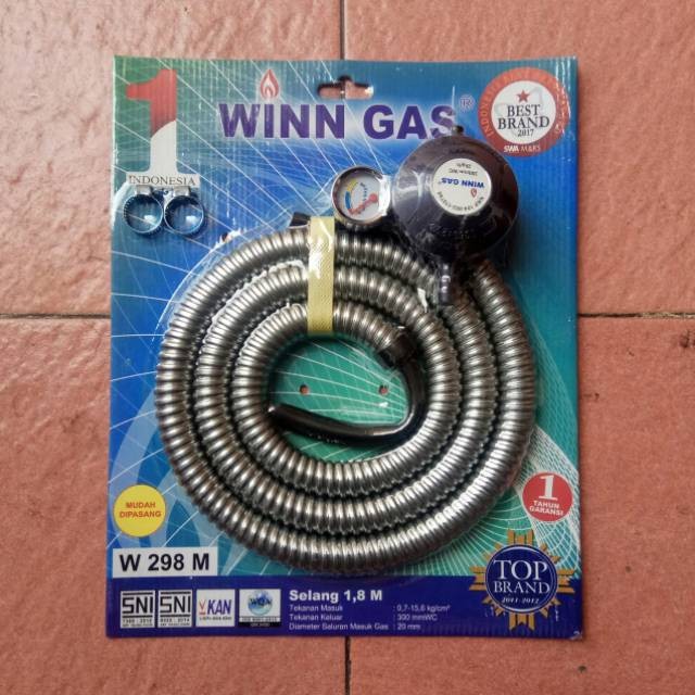 WINN GAS Selang Gas Paket Regulator Meter Tekanan Rendah W298M