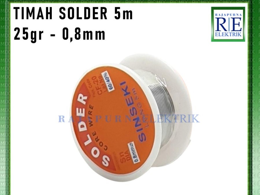 Timah Solder ERKE/SINSEKI Solder Core Wire 5M Meter 25gr 0,8mm (60/40)