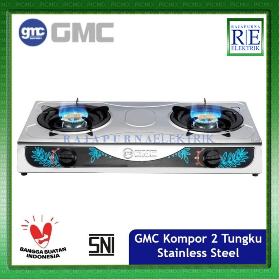 GMC Kompor Gas 2 Tungku Stainless Steel 211 SNI