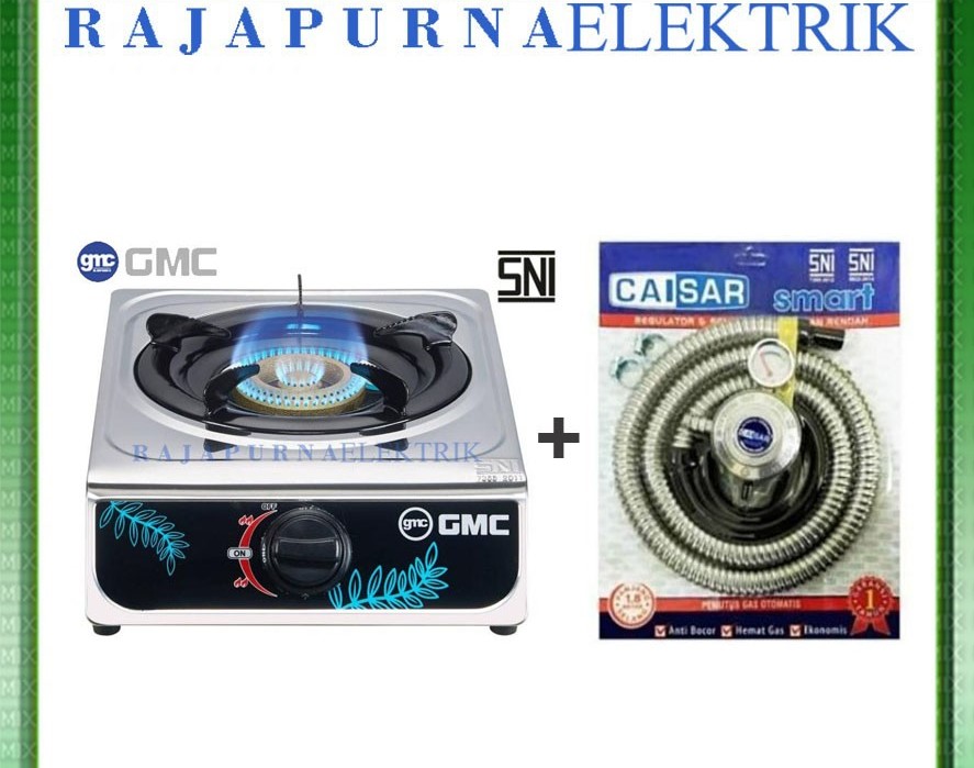 GMC Kompor Gas 1 Tungku Stainless Steel Burner Kuningan 112 SNI