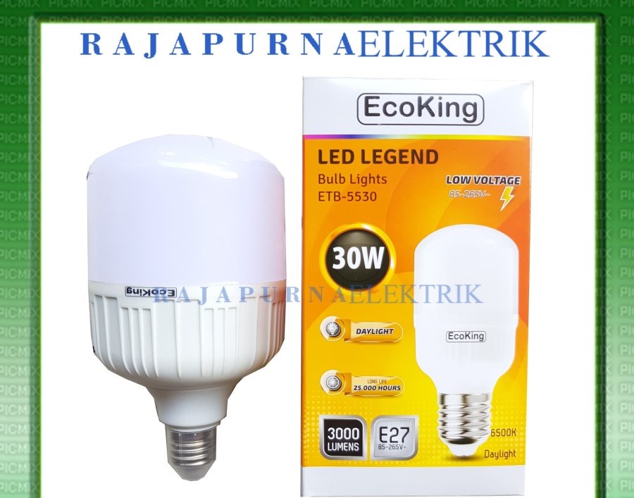 LAMPU LED BULB JUMBO ECOKING 30W / 30 watt SUPER TERANG - Putih