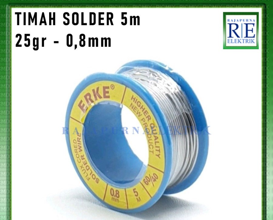 Timah Solder ERKE/SINSEKI Solder Core Wire 5M Meter 25gr 0,8mm (60/40)
