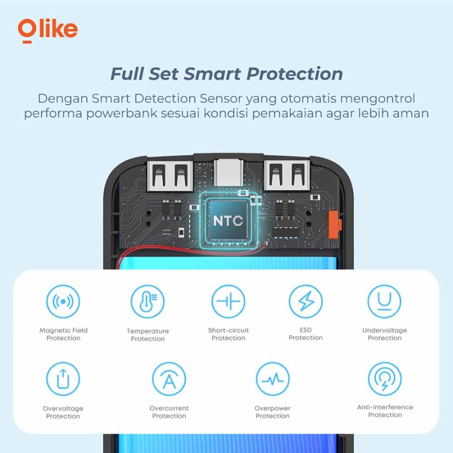 Olike Powerbank P1 NEW 10000mAh 12W Dual Port USB ORIGINAL