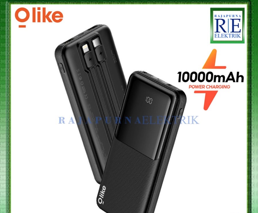 OLIKE Powerbank P107 LED Display Built-In Cables Type-c Lightning 10000mAh
