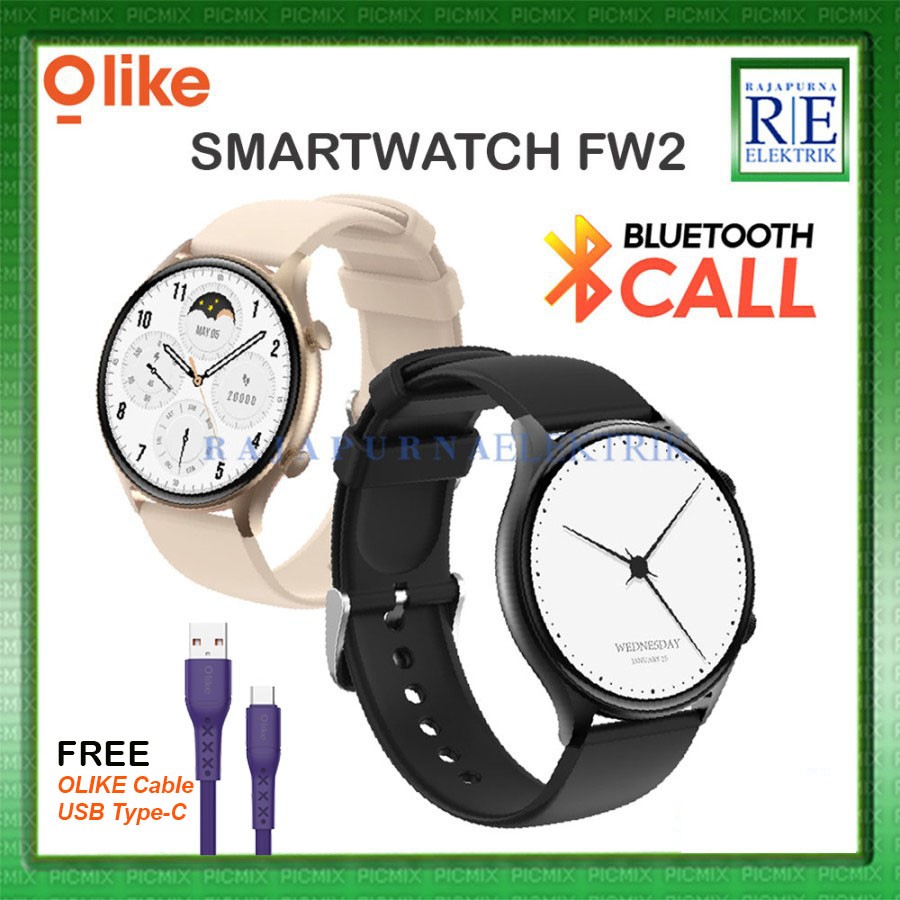 Olike FW2 Smartwatch Jam Tangan HD touchscreen Bluetooth Call IP68