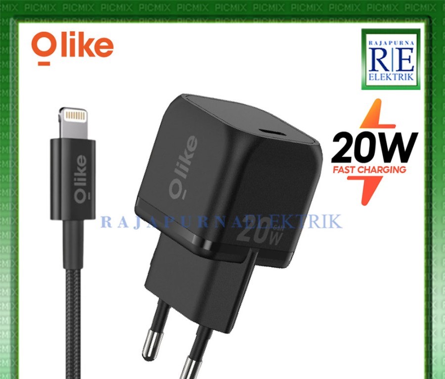 Olike Charger Adaptor GaN 20W SET PD QC 3.0 Super Fast Charging USB TYPE C Port