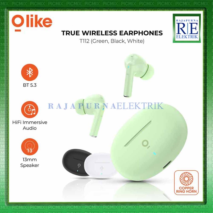 Olike TWS True Wireless Bluetooth Earphone Earbuds T112 ORIGINAL 