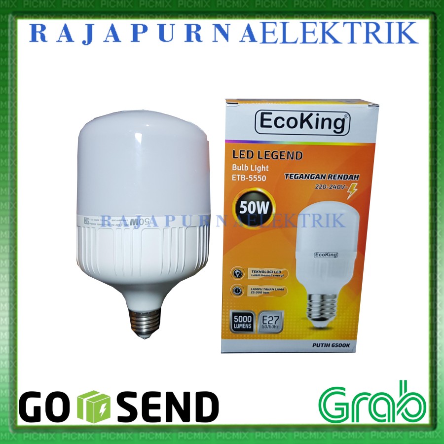 LAMPU LED BULB JUMBO ECOKING 50W / 50 watt SUPER TERANG (PAKET 5Pcs)