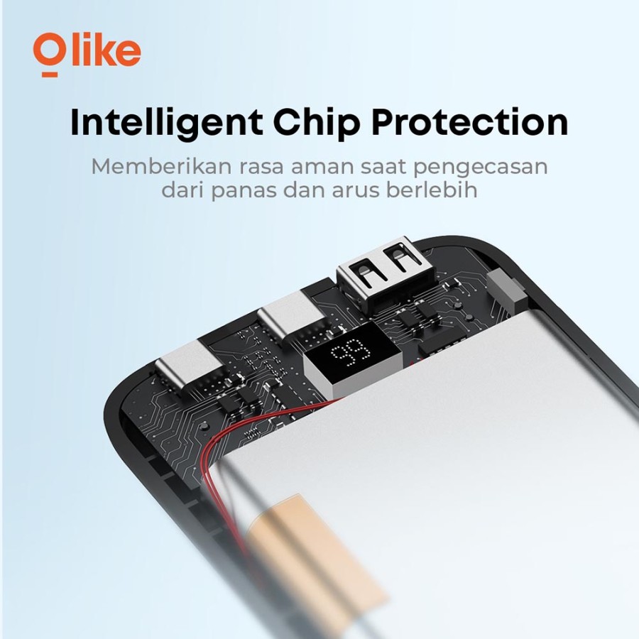 OLIKE Powerbank P106 10000mAh with LED Display Dual Port USB Type C