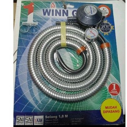 WINN GAS Selang Gas Paket Regulator Meter Tekanan Rendah W298M
