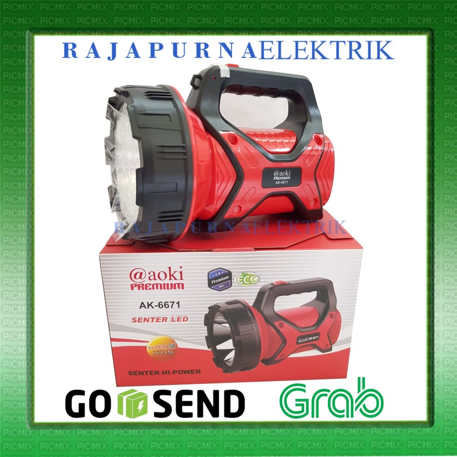 Lampu senter + emergency light LED AOKI ak-6537