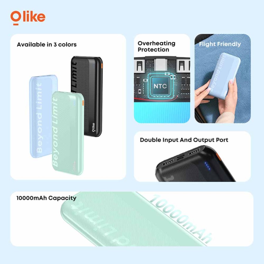 Olike Powerbank P1 NEW 10000mAh 12W Dual Port USB ORIGINAL