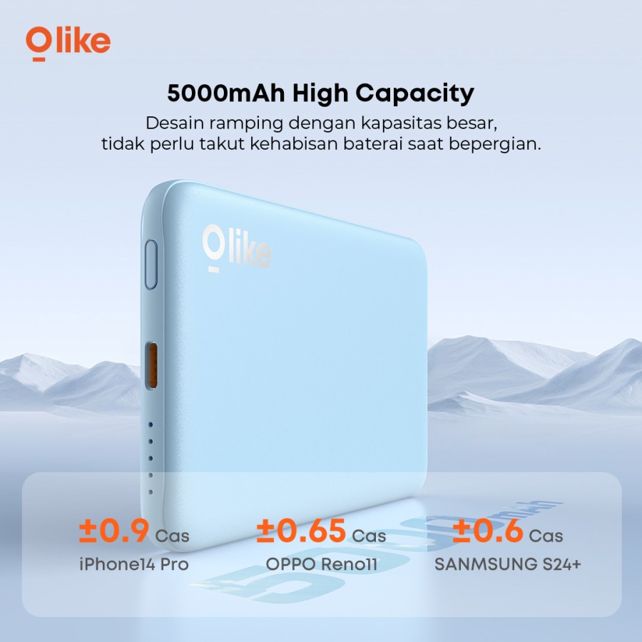 OLIKE Powerbank P300 LITE 5000mAh Magslim Magsafe Wireless Charging Slim 11mm