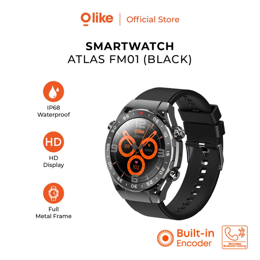 Olike FM01 ATLAS Smartwatch HD 1.39" Jam tangan Bluetooth Call IP68