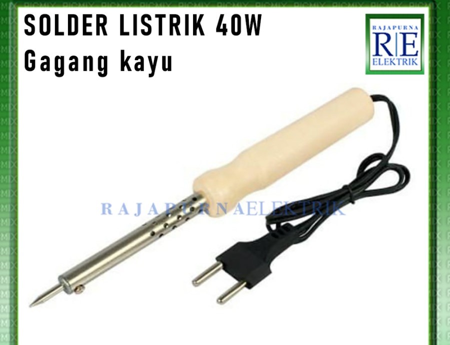 Solder Listrik 40W Watt AC 220V Soldering iron Gagang kayu