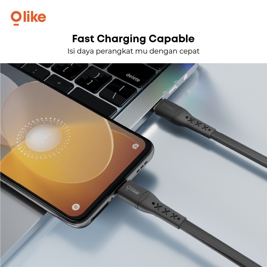 Olike D307 (D307C) Kabel Data Charger 1m USB Type C Fast Charging 2.4A