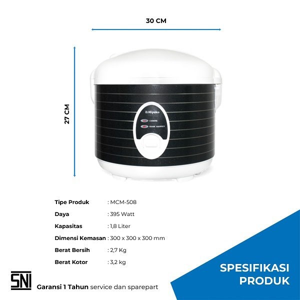 Miyako MCM 508 Magic com Rice cooker Penanak Nasi 1.8L