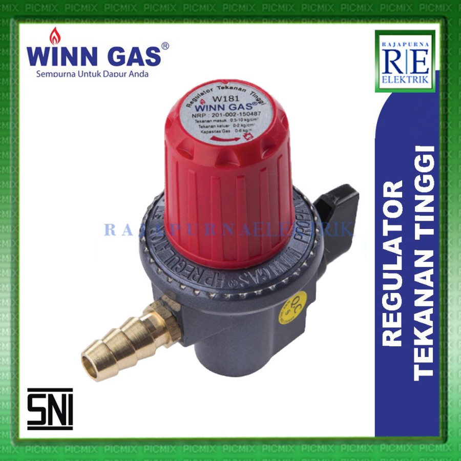 Winn gas regulator LPG tekanan tinggi high pressure w 181 nm SNI