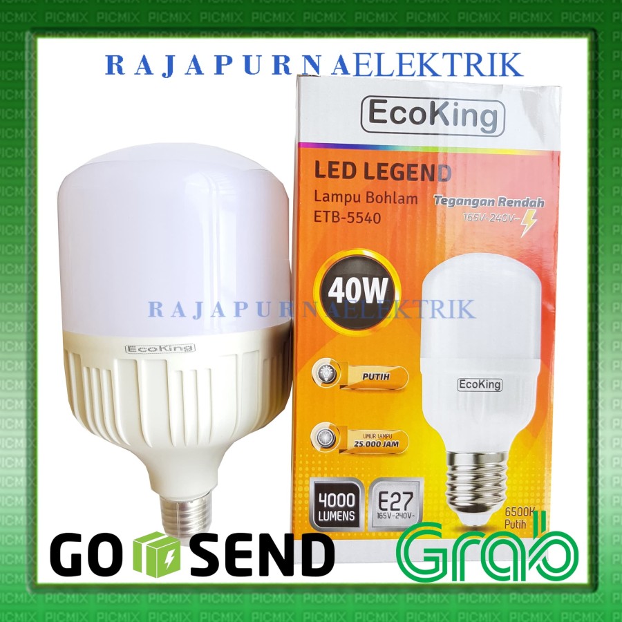 LAMPU LED BULB JUMBO ECOKING 40W / 40 watt SUPER TERANG GARANSI