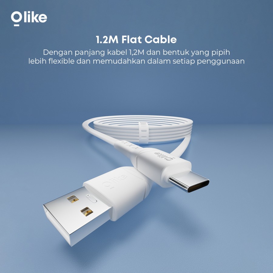 Olike D307 (D307C) Kabel Data Charger 1m USB Type C Fast Charging 2.4A