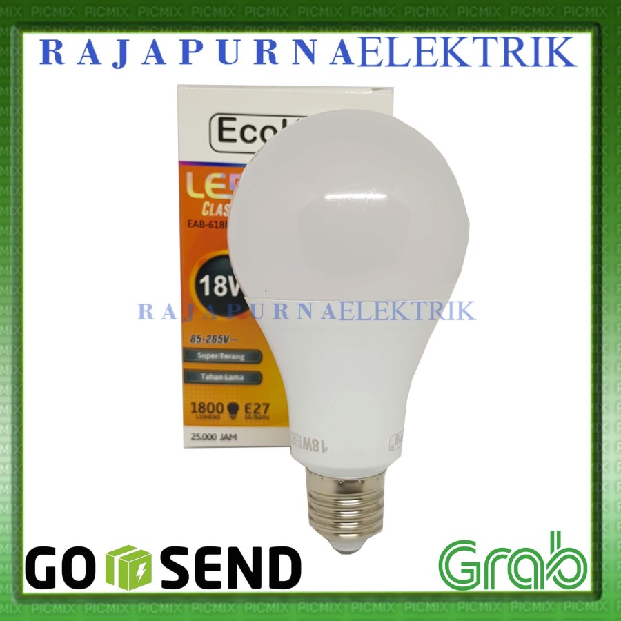 LAMPU LED 18W - 18 watt ECOKING SUPER TERANG - TAHAN LAMA - Putih