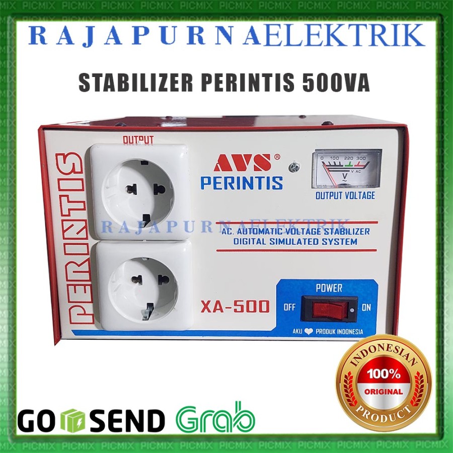 STABILIZER AVS PERINTIS 500VA - 500 VA ORIGINAL - Merah