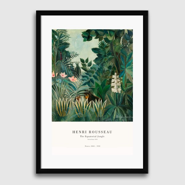 Lukisan Dinding -Rousseau The Equatorial -Matte-Frame Hitam 40x60
