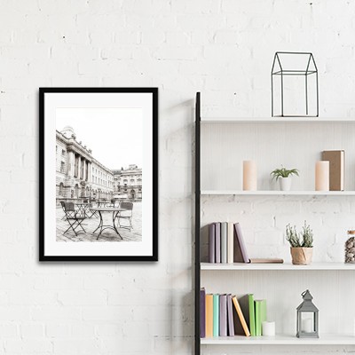 Lukisan Dinding -London II- Matte -Frame Hitam 30x45