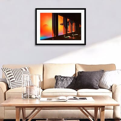 Lukisan Dinding-Red Sky-Matte -Frame Hitam 40x60