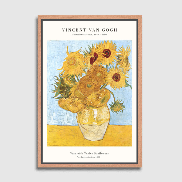 Lukisan Dinding-Canvas-Van Gogh Vase with 12 Sunflowers by Old Masters 
