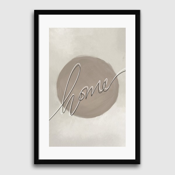 Lukisan Dinding -Home Earthy Tone- Matte -Frame Hitam 30x45