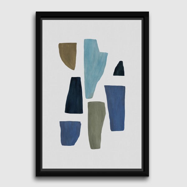 Lukisan - Canvass Print - Orarastudio - Blue & Brown Abstract