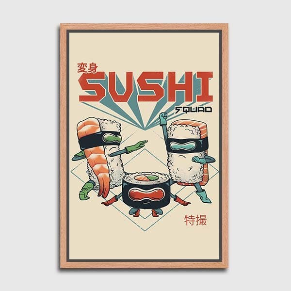 Lukisan Dinding - Canvas - Sushi Squad - by Vincent Trinidad
