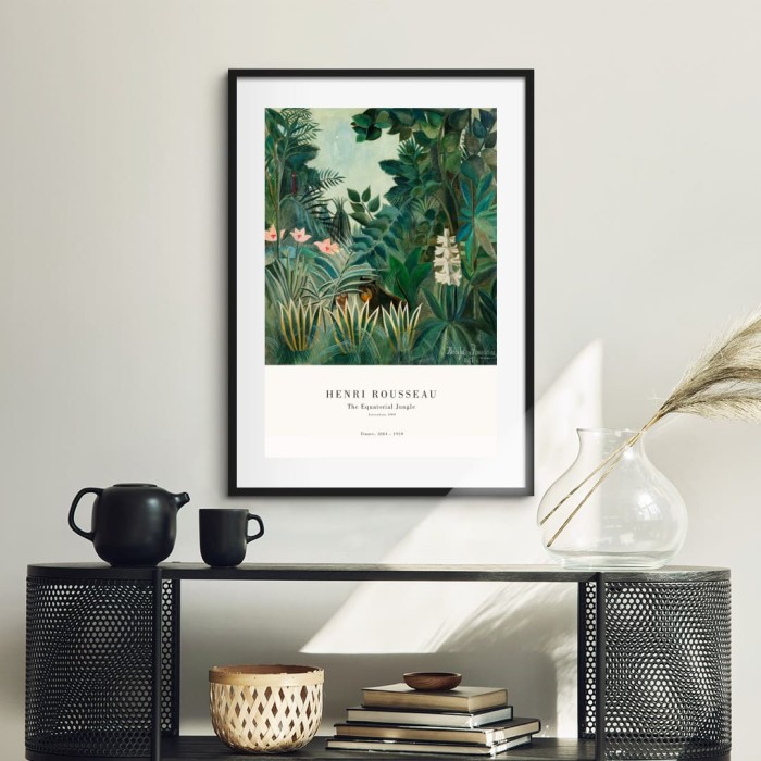 Lukisan Dinding -Rousseau The Equatorial -Matte-Frame Hitam 40x60