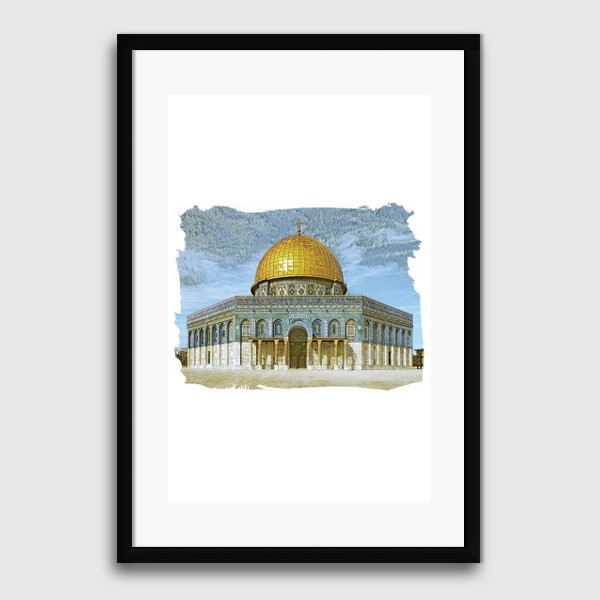 Lukisan Dinding -Kubah Shakhrah 1- Matte -Frame Hitam 30x45