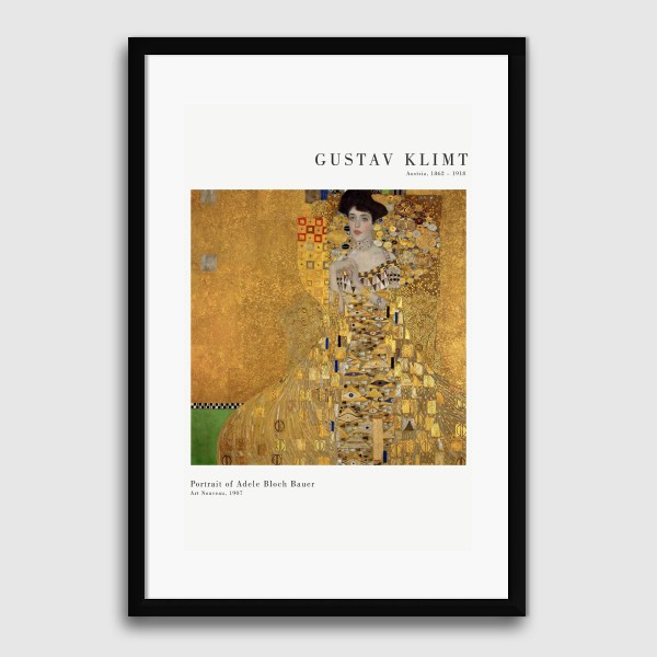 Lukisan Dinding -Gustav Klimt Portrait of Adele-Frame Hitam 40x60