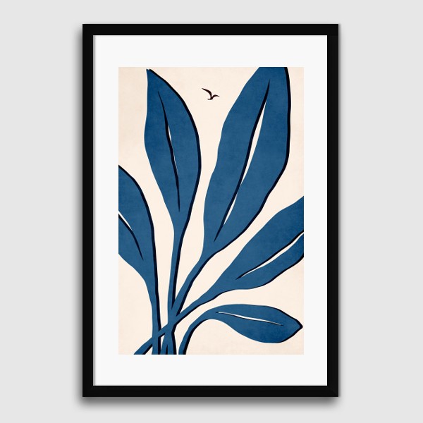 Lukisan Dinding -Ophelia Bleu- Matte -Frame Hitam 20x30
