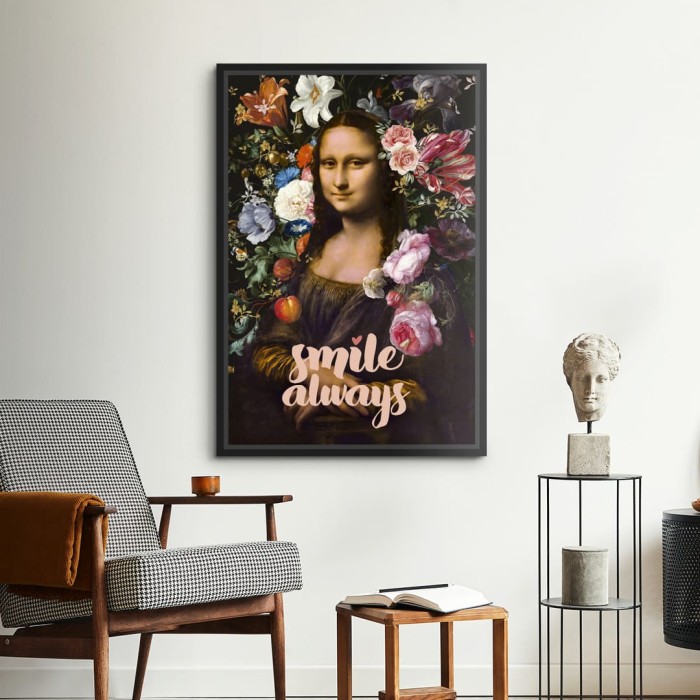 Lukisan Dinding -Smile Always Mona Lisa-Spanram 40x60