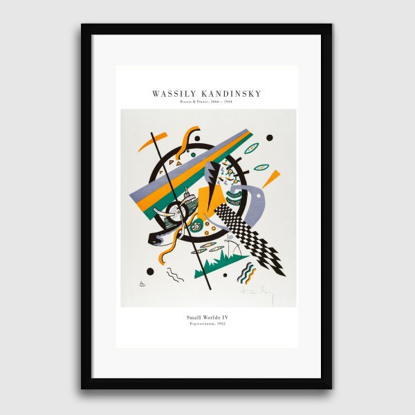 Lukisan Dinding-Wassily Kandinsky Small IV -Matte-Frame Hitam 40x60