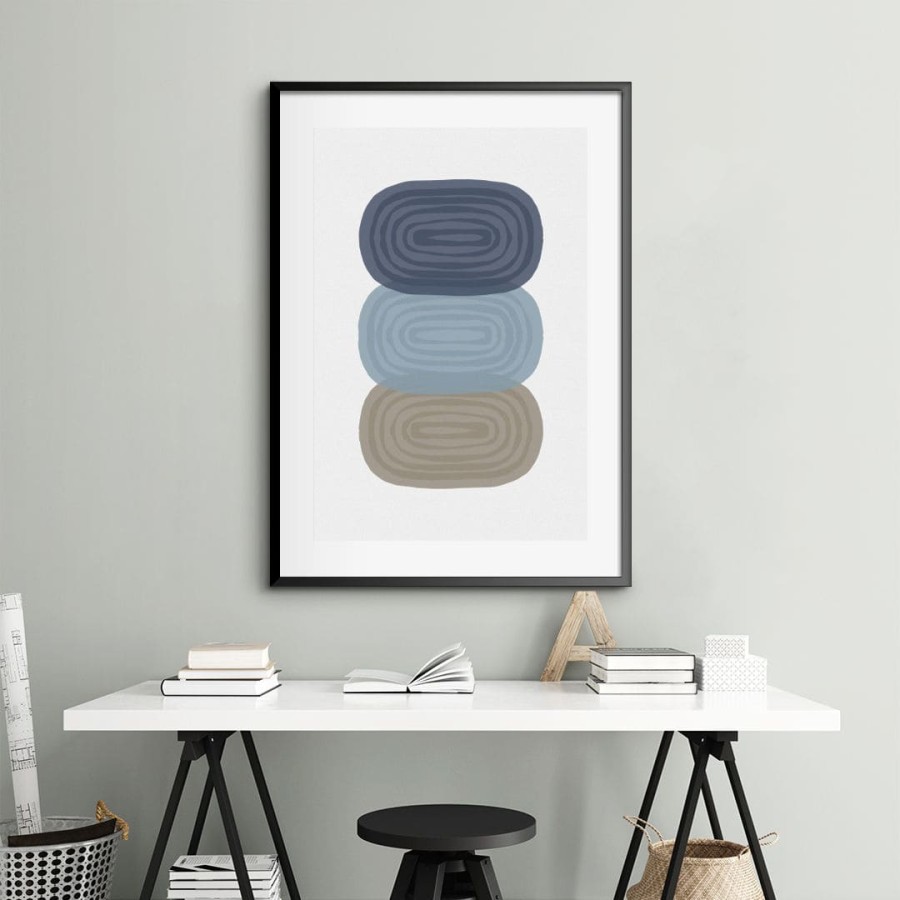 Lukisan - Art Print - Orarastudio -Line Art I - Matte -Frame Hitam 