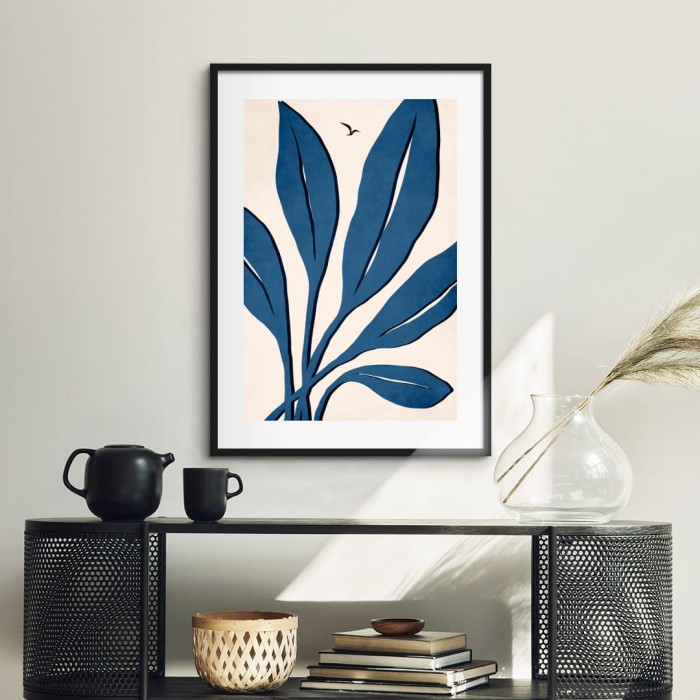 Lukisan Dinding -Ophelia Bleu- Matte -Frame Hitam 20x30