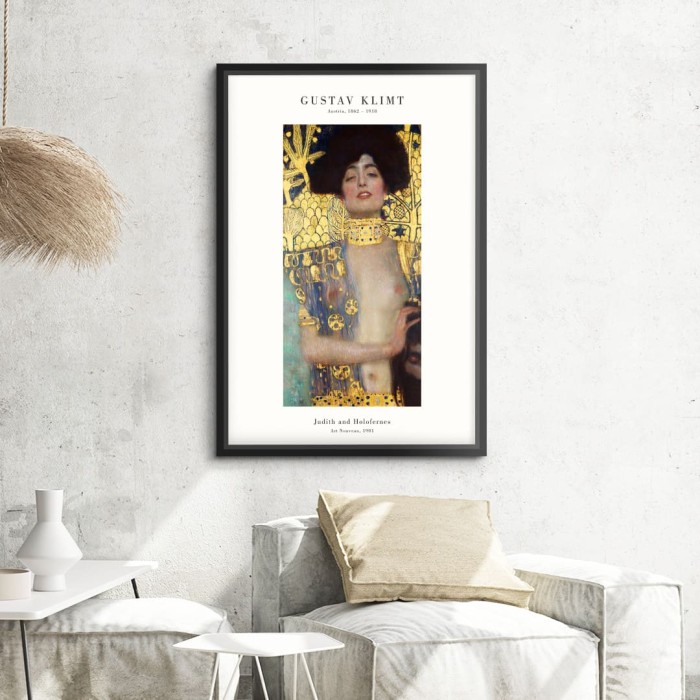 Lukisan Dinding -Klimt Judith and Holofernes-Frame Hitam 40x60
